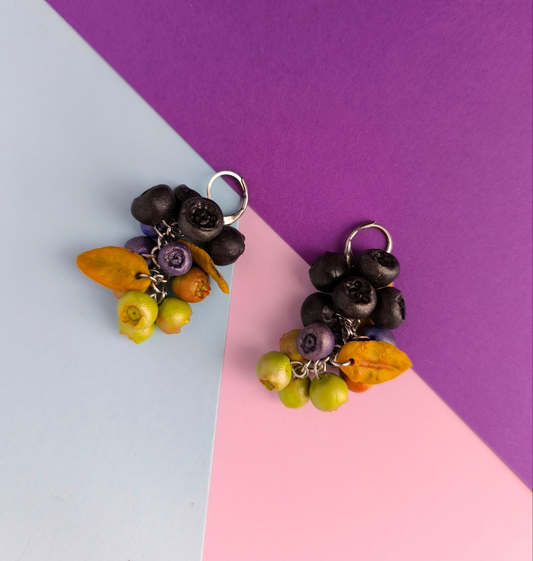 Pendientes mini Arándanos