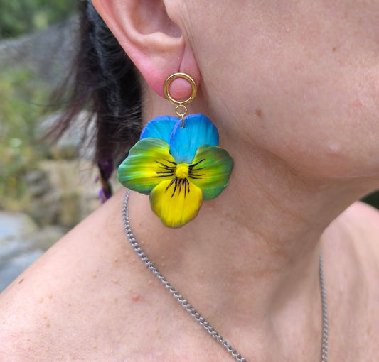 Pendientes pensamientos Verde y azul