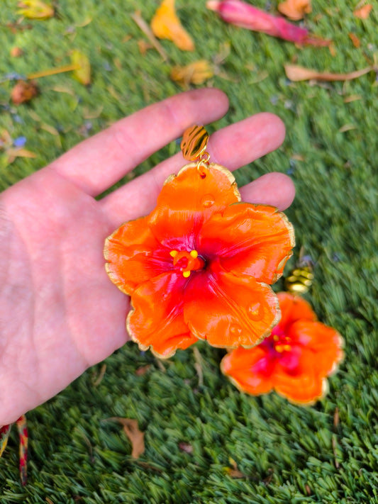 Pendientes Hibiscus Fuego