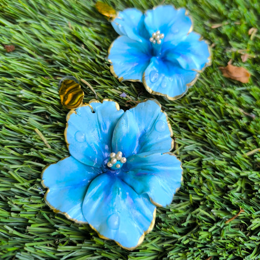Pendientes Hibiscus Mar