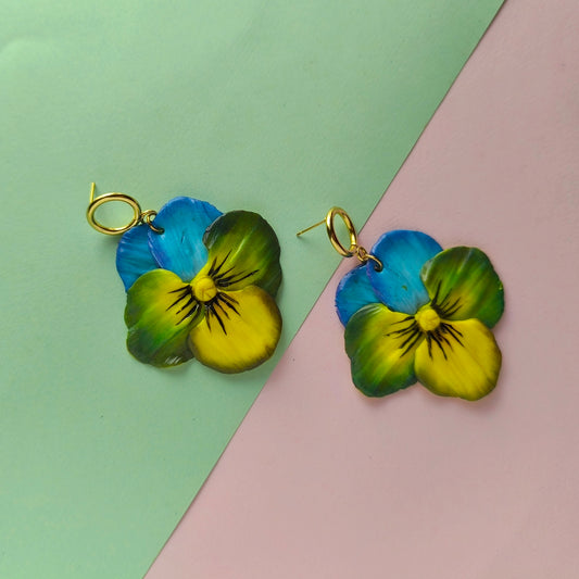 Pendientes pensamientos Verde y azul