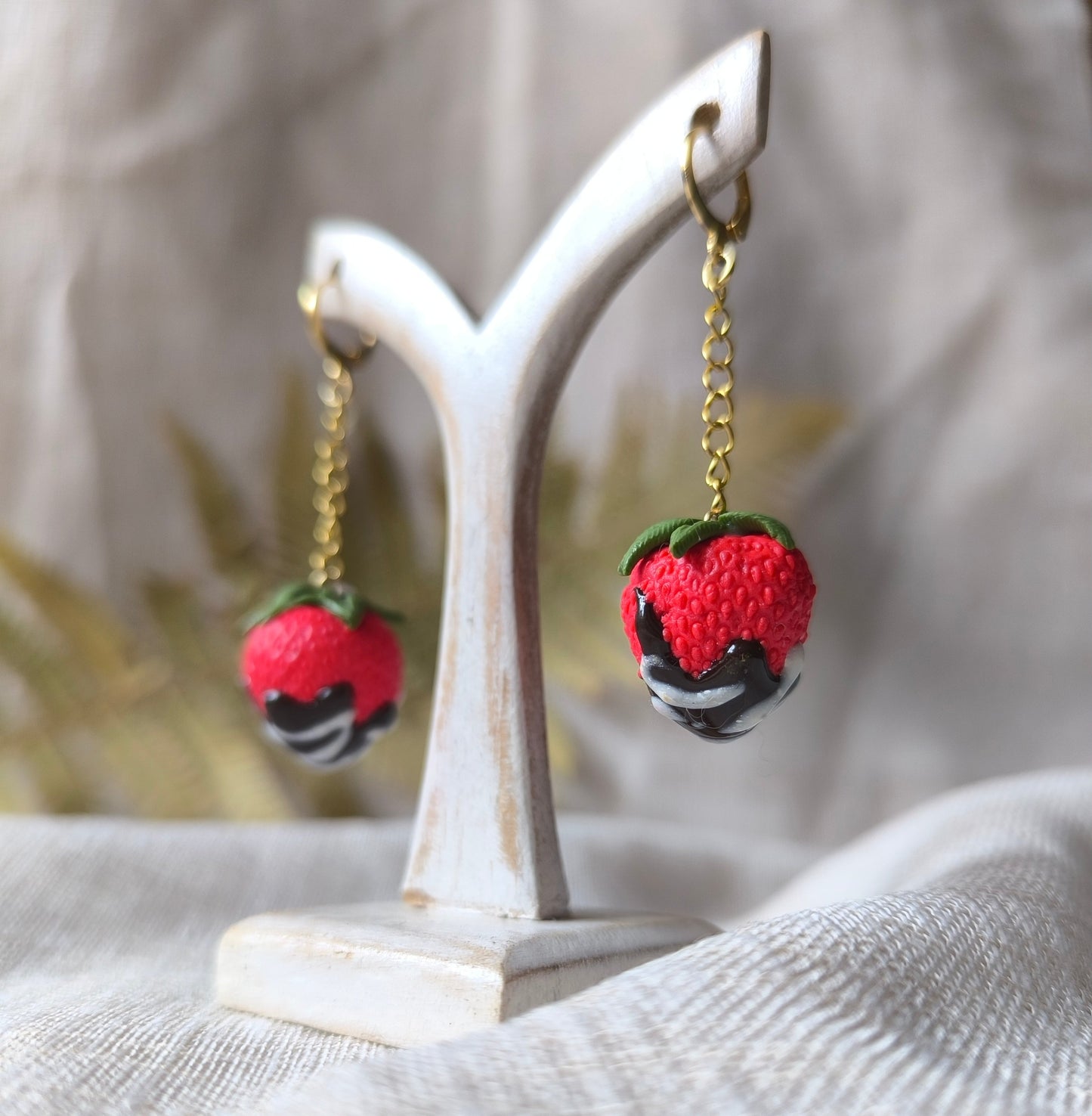 Pendientes Fresa doble Chocolate