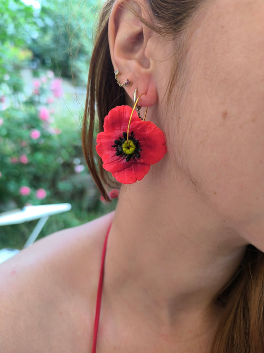 Pendientes aros de Amapolas