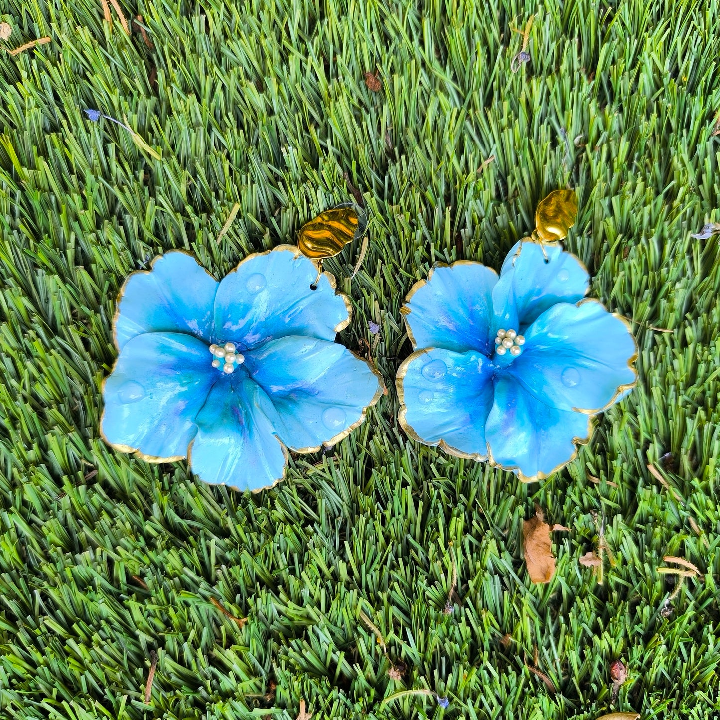 Pendientes Hibiscus Mar