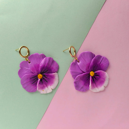 Pendientes pensamientos Violetas